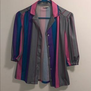 Striped Button Down Blouse